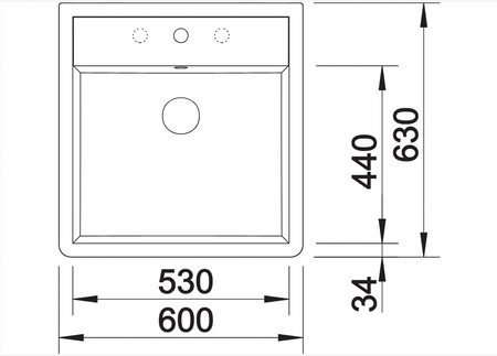 Blanco zlewozmywak ceramiczny PANORA 60 z jednym otworem, biały połysk 514486