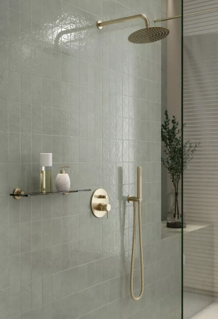 Ferro zestaw natryskowy podtynkowy z deszczownią CIRICULUS, złoto szczotkowane BCK7PBG-SET1-S