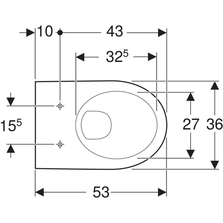 Geberit wisząca miska WC Selnova, lejowa 500.260.01.7