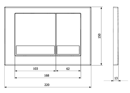 KK-POL przycisk spłukujący M06, czarny mat 350/PPC/049-00-00