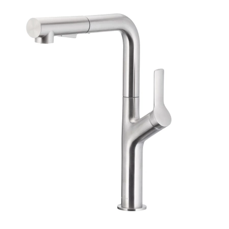 KFA bateria kuchenna DUERO DESIGN stojąca z wyciąganą i obrotową wylewką 2 funkcyjną, inox 6623-220-22