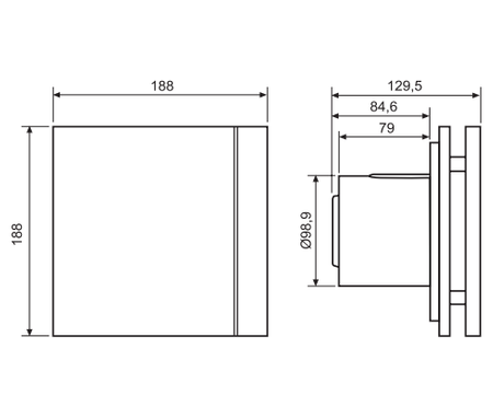 Venture wentylator łazienkowy Silent 100 CRZ DESIGN - 3C 230V, 50HZ 40021226