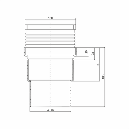 Tycner wpust kanalizacyjny regulowany z wyjściem prostym 110 mm, ruszt nierdzewny 886