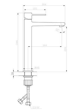 Invena bateria umywalkowa wysoka Glamour, złoty BU-02-W09-V