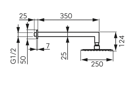 Ferro zestaw natryskowy z deszczownią 250x250 mm slim, czarny NPT14BL
