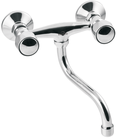 Invena bateria umywalkowo-kuchenna ścienna Modena, chrom BC-12-F0S-L