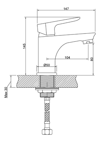 Invena bateria umywalkowa Dokos biała BU-19-002
