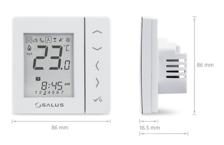 Salus bezprzewodowy, cyfrowy regulator temperatury 4w1, biały, podtynkowy, 230V, kompatybilny z urządzeniami serii iT600RF VS10WRF