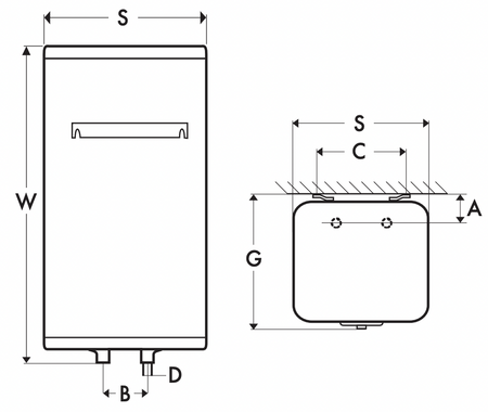 Atlantic elektryczny ogrzewacz wody z cyfrowym sterowaniem Cube 30l 831184