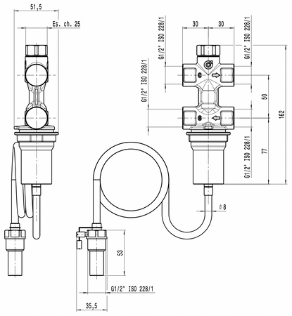 Caleffi zawór upustowy bezpieczeństwa termicznego z automatycznym dopełnianiem 1/2" GW 544400