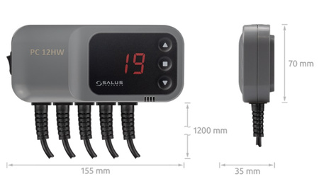Salus sterownik do pompy c.o. i pompy c.w.u. PC12HW