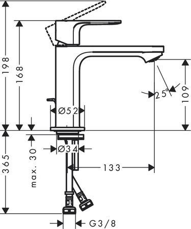 Hansgrohe bateria umywalkowa 110 CoolStart z kompletem odpływowym z cięgłem Rebris S, chrom 72519000