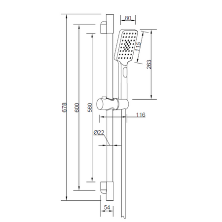 Invena zestaw natryskowy na drążku Midnight, czarny/rose gold AU-35-014-S