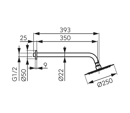 Ferro zestaw natryskowy z deszczownią 250 mm slim, czarny NPT13BL