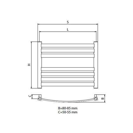 Radeco grzejnik łazienkowy ENZO K AK3-500/EL 850x530x500, biały AK3-500/EL