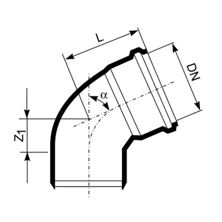 Magnaplast kolano HTB białe 32/88,5° 421308