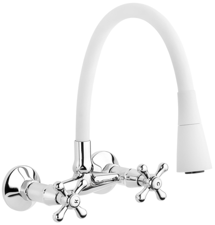 Invena bateria kuchenna ścienna Roma, biały/chrom BC-24-E2S-L