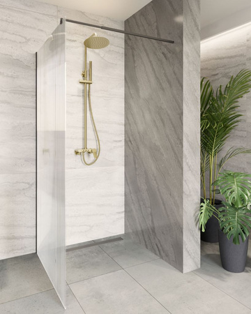 Invena zestaw prysznicowy z deszczownicą Alonia, złoto szczotkowane AU-70-D09-V