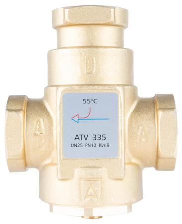 Afriso zawór temperaturowy ATV 335, DN25, Rp1", kvs 9, 55°C 1633510