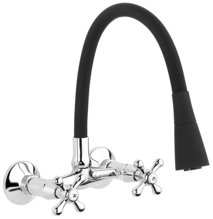 Invena bateria kuchenna ścienna Roma, czarny/chrom BC-24-E4S-L