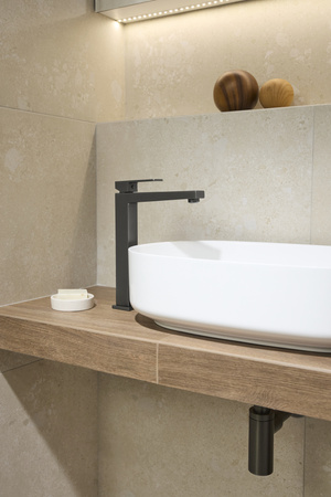 KFA bateria umywalkowa nablatowa Logon, gun metal grey PVD + click clack 5132-612-61