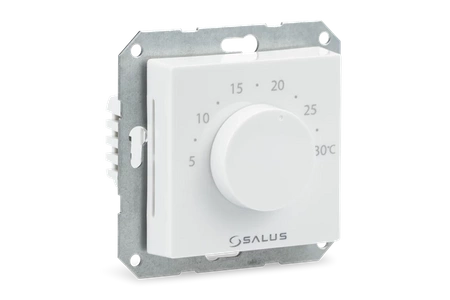 Salus przewodowy, podtynkowy, elektroniczny regulator temperatury - dobowy 230V, biały, montaż do ramki 55x55 BTR230-9010
