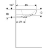 Geberit umywalka Selnova Square, z przelewem, z otworem na baterię 500.300.01.7