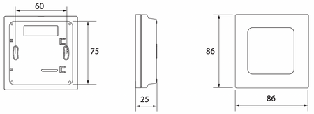 Danfoss termostat pokojowy Icon2 24V, naścienny 86x86 088U2128