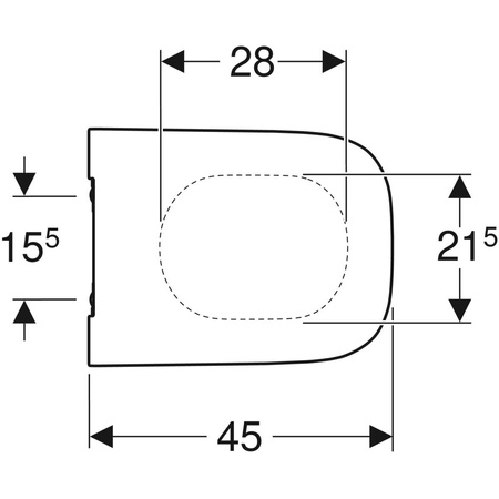 Geberit deska sedesowa Smyle Square, slim, z widocznym siedziskiem 500.240.01.1