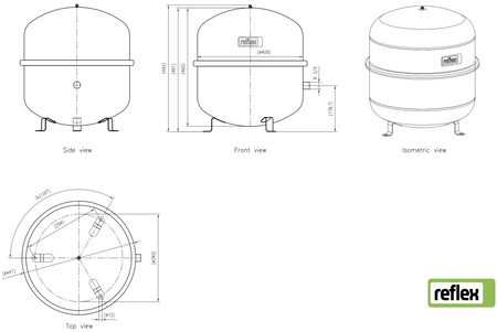 Reflex naczynie wzbiorcze Reflex N 50 6 bar / 70°C szare 8209300