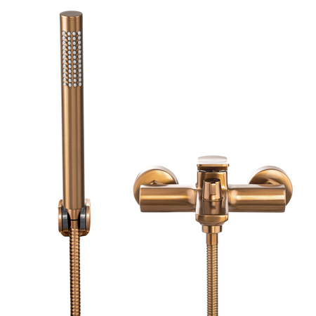Invena bateria wannowa z zestawem natryskowym Neri Plus, miedź BW-P1-014-L