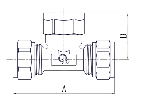 Diamond trójnik redukcyjny DZ, PEX-AL-PEX, mosiądz 1/2"x20x20 FTN-008.1/2X20X20.TD