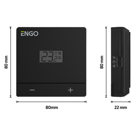 Engo przewodowy regulator temperatury, czarny zasilanie sieciowe 230V EASY-230B