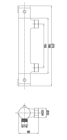 Invena bateria natryskowa z termostatem i systemem cool touch, chrom BT-00-001-X
