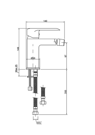 Invena bateria bidetowa Siros, czarny BB-90-004-A