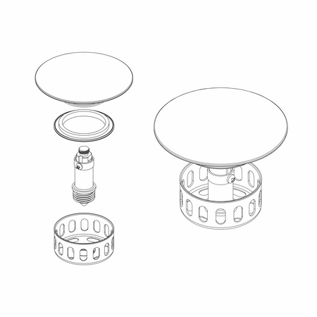 Instadrain korek do wanny, czarny 2851