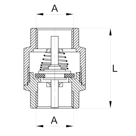 Diamond zawór zwrotny z trzpieniem mosiężnym 3/4" ART.12-20