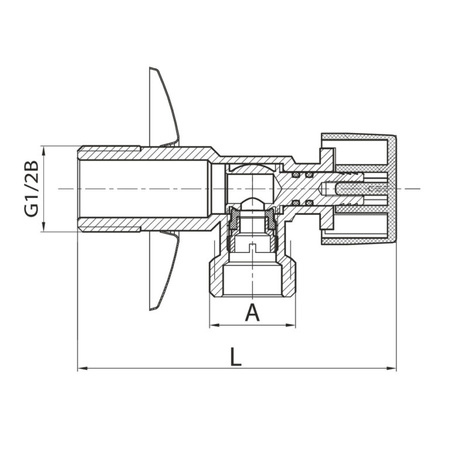 Diamond kurek kulowy kątowy z rozetą 1/2"x3/4", chrom ART.228-1/2X3/4.CH