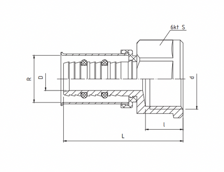 Perfexim mufa zaprasowywana 16 x 3/4" GW 732 62-732-1620-000