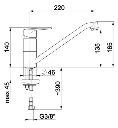 KFA bateria GERMAN zlewozmywakowa stojąca 4513-915-00