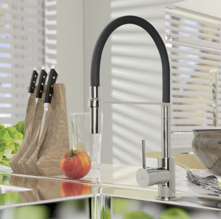 Invena bateria zlewozmywakowa KAMELEON, czarna BZ-29-L04