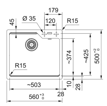 Franke zlewozmywak jednokomorowy wbudowywany Fragranite Urban UBG 610-50, biały polarny 114.0687.258