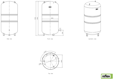 Reflex naczynie wzbiorcze N 600 (c.o.) 6 bar / 120°C szare 8218400