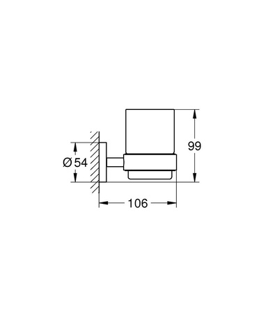 Grohe szklanka z uchwytem Essentials czarny mat 1022562430