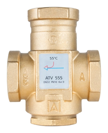 Afriso zawór temperaturowy ATV 555, DN32, Rp1 1/4", Kvs 9, 55°C 1655510