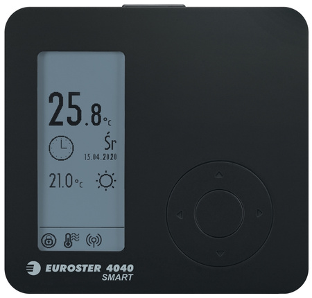 Euroster programowany regulator temperatury 4040 SMART, kolor czarny E4040SMARTB