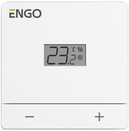 Engo przewodowy regulator temperatury, biały zasilanie bateryjne EASY-BATW