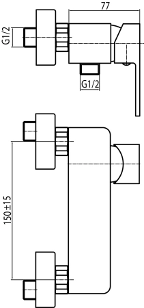 Valvex bateria natryskowa ścienna Loft, chrom 2454940