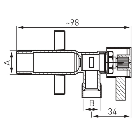 Ferro zawór kątowy z głowicą ceramiczną 1/2" x 3/8" Z1238C