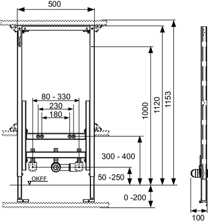 Tece TECEprofil - stelaż montażowy bidet 9330000